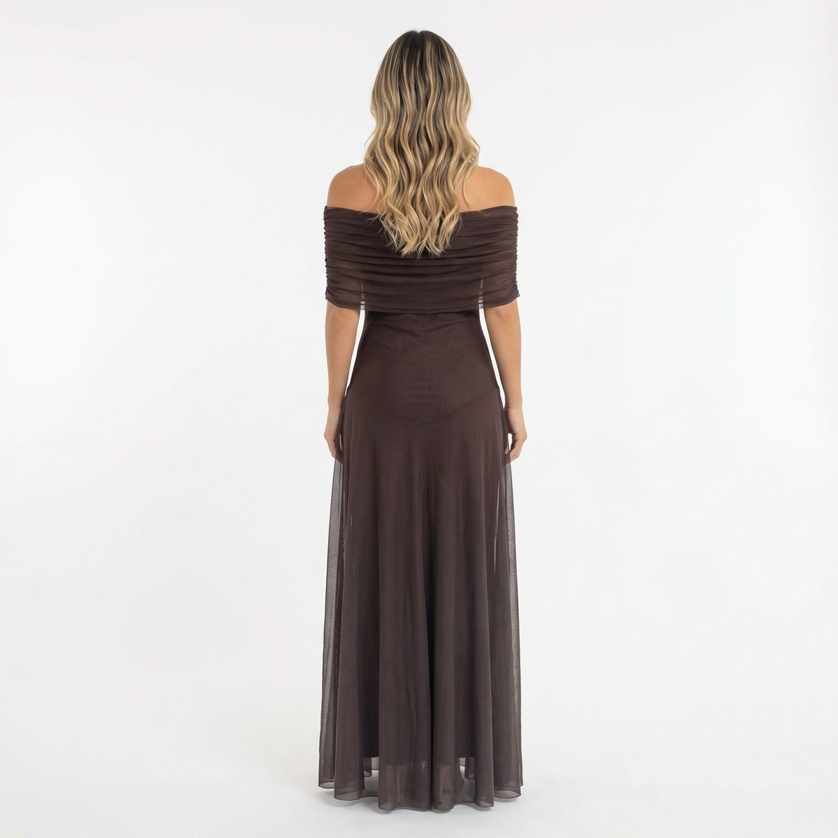 Laura | Vestido Largo Chiffon Hombros Caídos