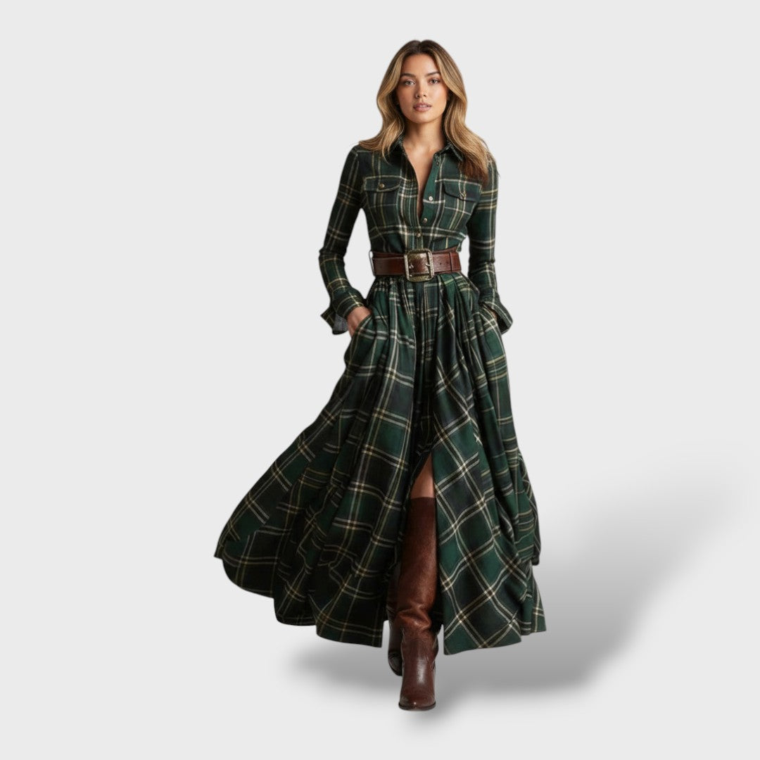 Carla | Vestido Camisero Cuadros Mujer Otoño