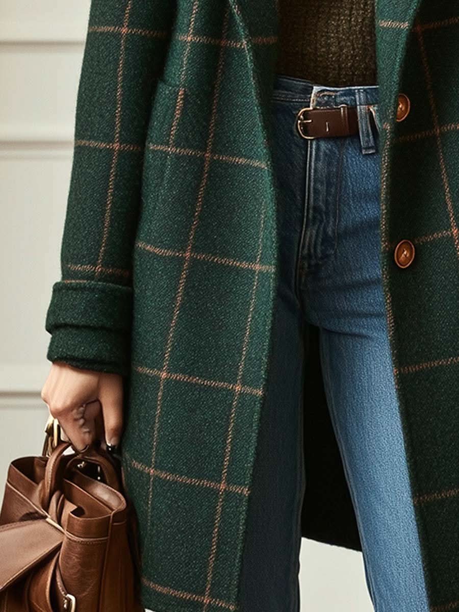 Coral™ | Abrigo de cuadros clásico y elegante