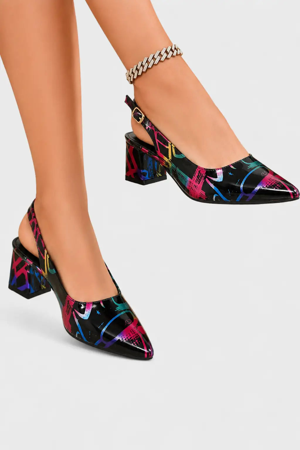 Karthleen™ | Tacones Gruesos con Estampado Geométrico