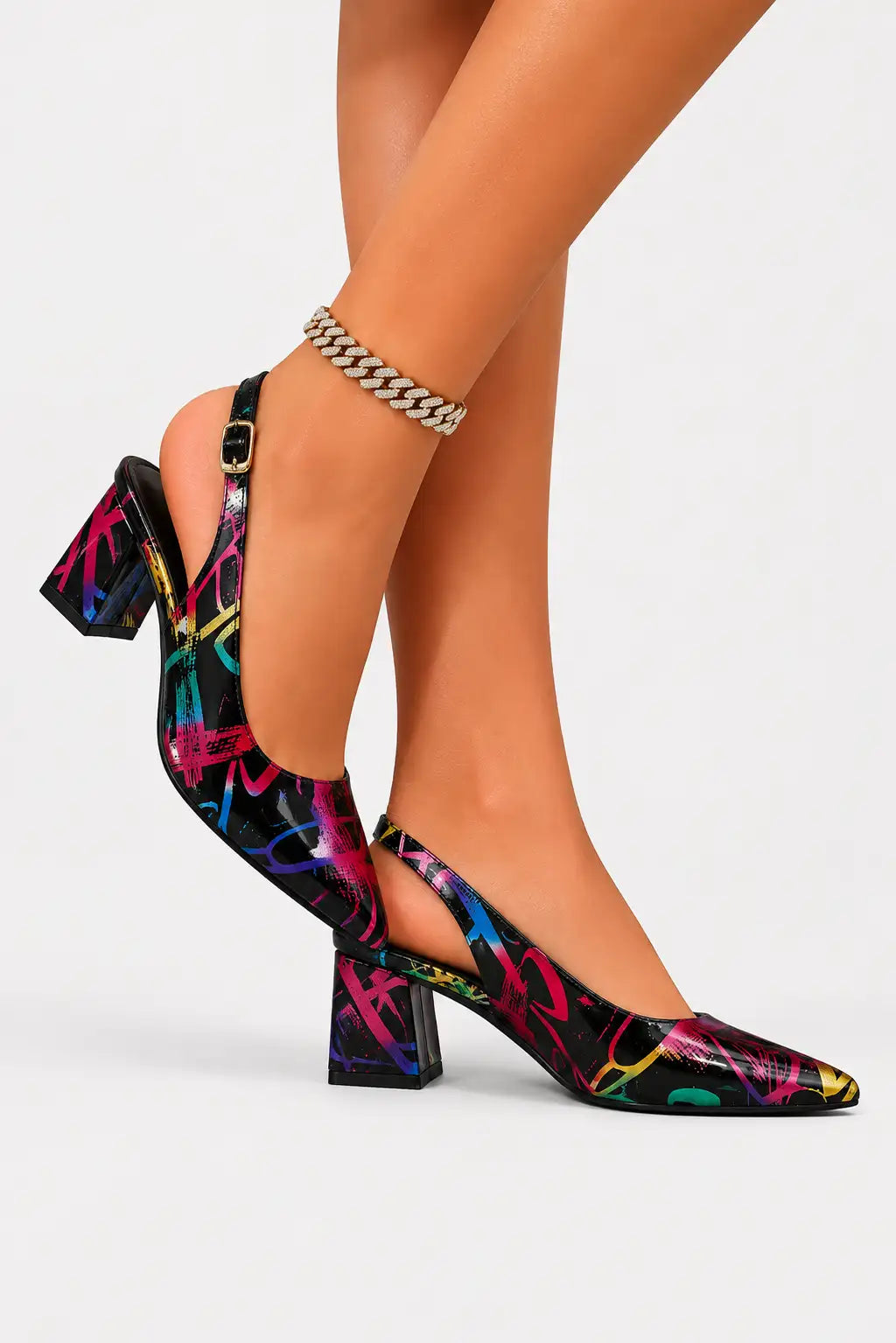 Karthleen™ | Tacones Gruesos con Estampado Geométrico