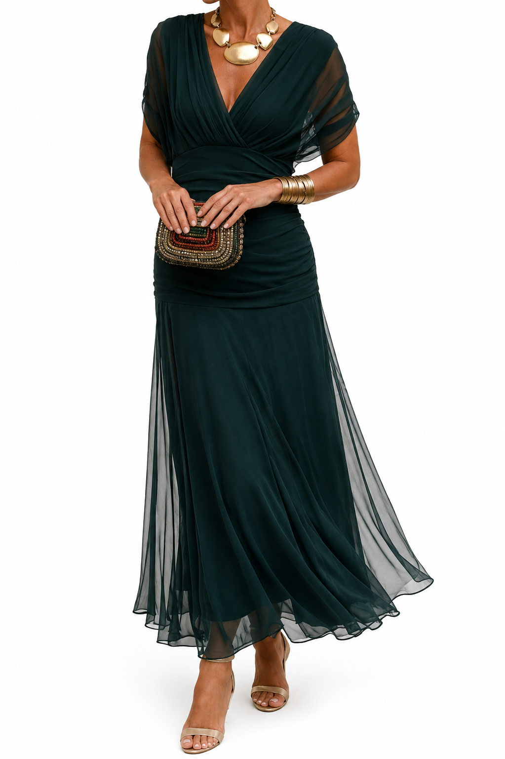 Mari Cruz | Vestido Largo con Hombros Descubiertos
