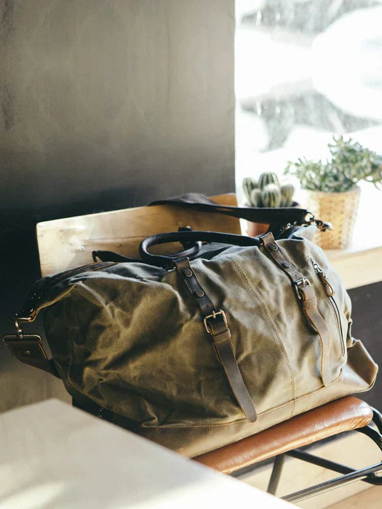 Bolso de Viaje Nate | Lona y Cuero