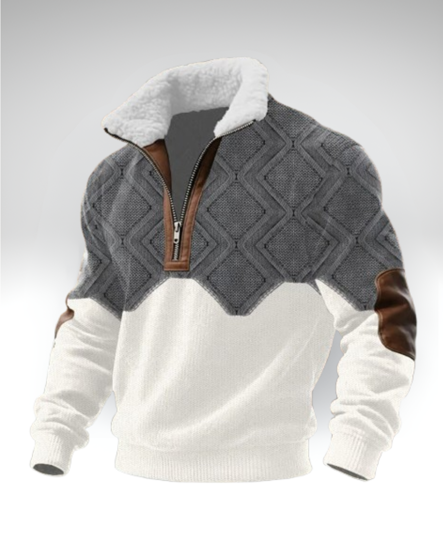 Luis | Jersey con cremallera y cuello forrado