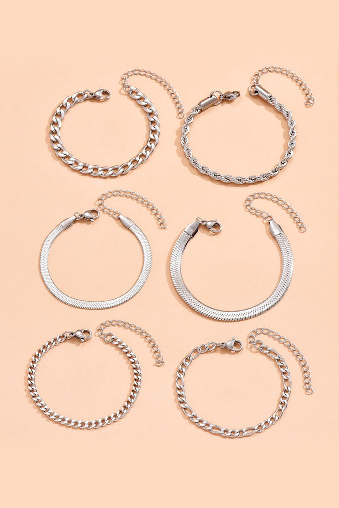 Carlota | Conjunto de Pulseras de Cadena Cubana de 6 Piezas