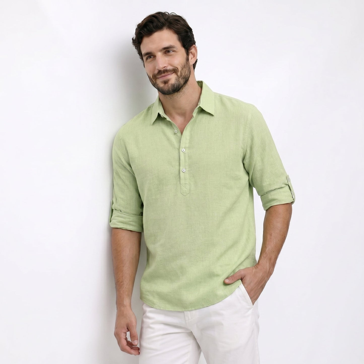 Andrés | Camisa clásica de mezcla algodón-lino atemporal