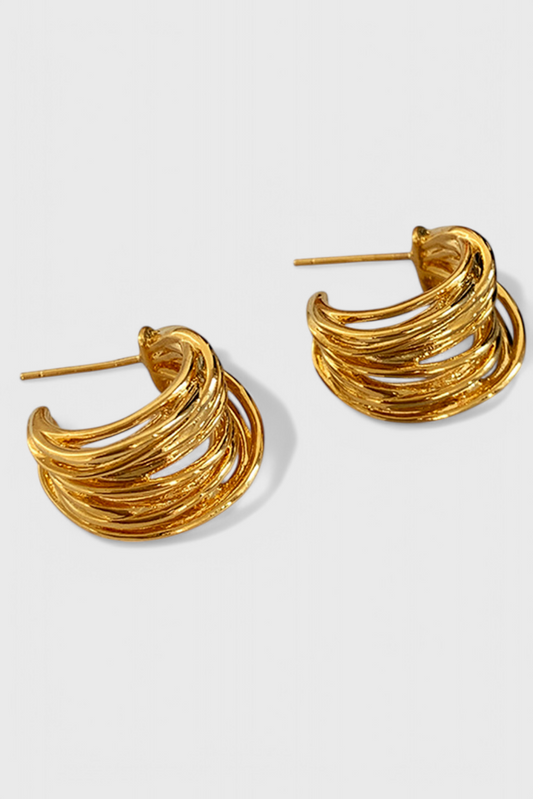 Celia | Pendientes de aro dorados
