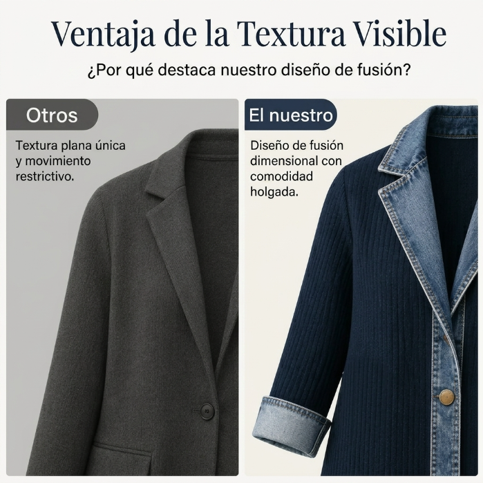 Ely | Chaqueta de punto con detalles efecto denim
