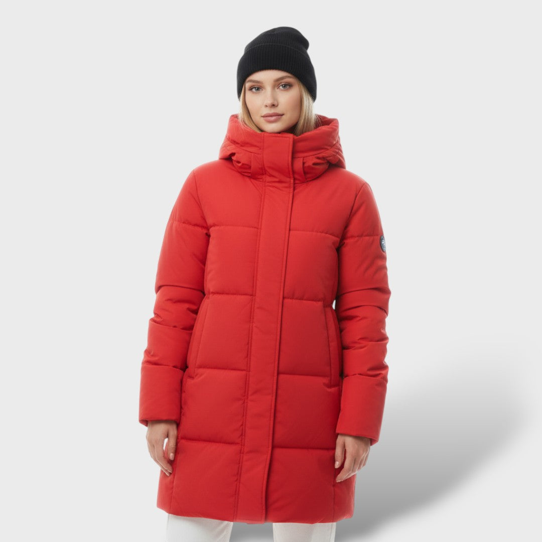 Abrigo Acolchado Mujer Largo con Capucha Elegant