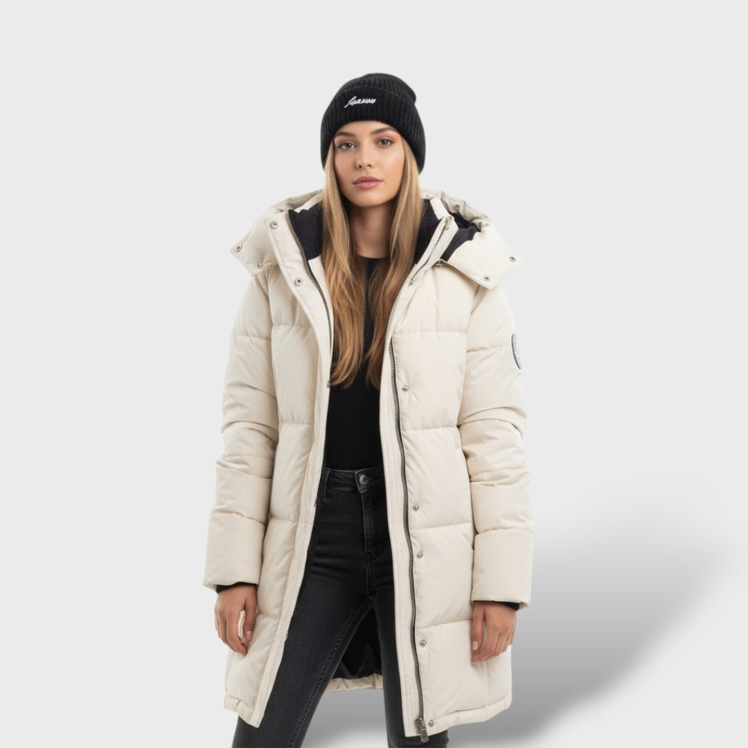 Abrigo Acolchado Mujer Largo con Capucha Elegant