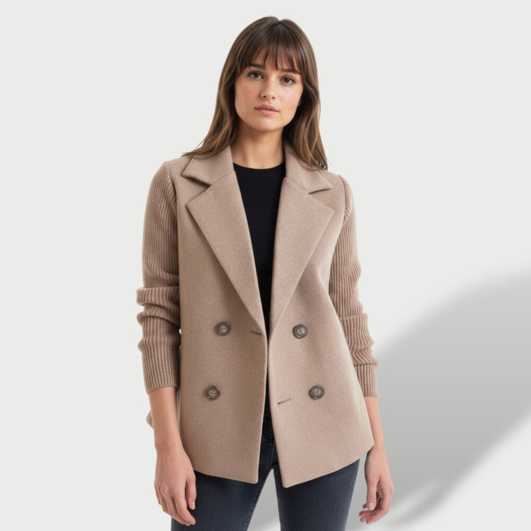 BIanca | Blazer Mujer Elegante Amora con Mangas de Punto a Rayas