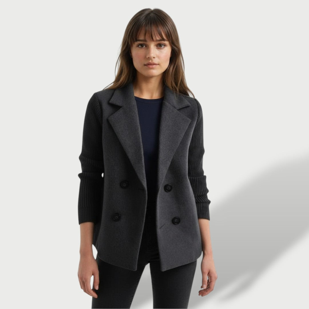 BIanca | Blazer Mujer Elegante Amora con Mangas de Punto a Rayas