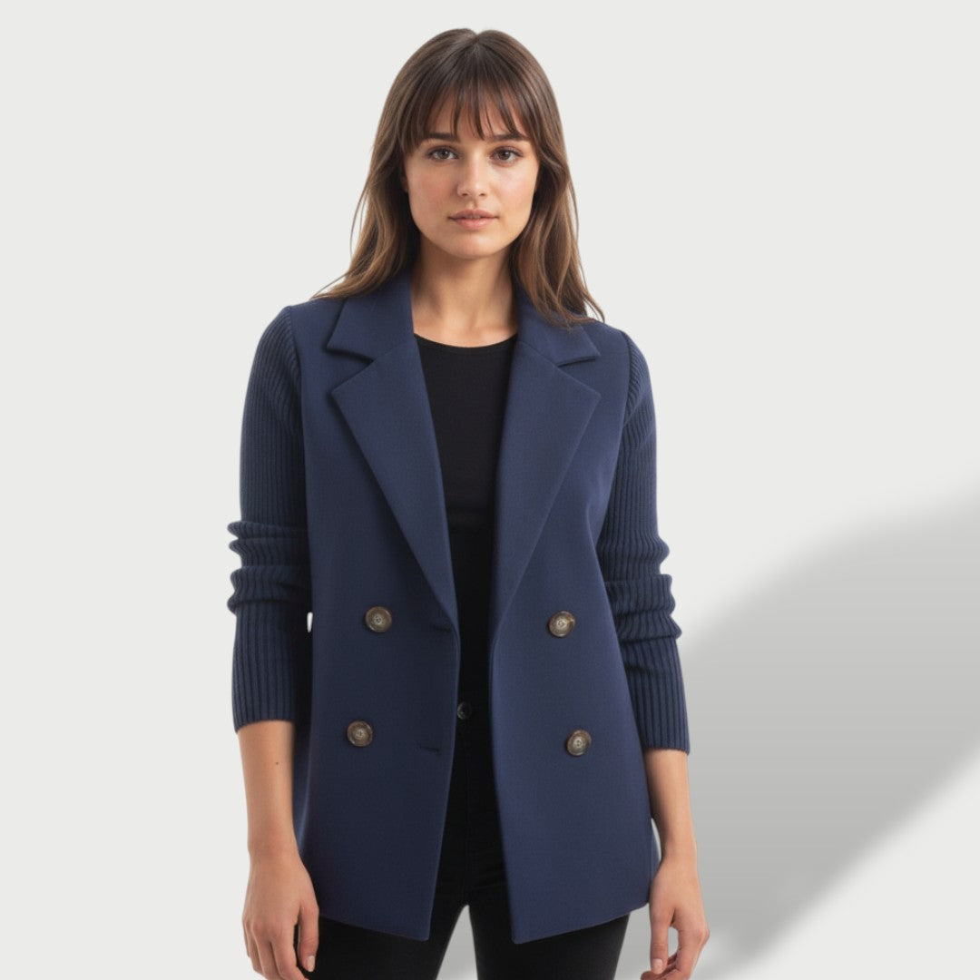 BIanca | Blazer Mujer Elegante Amora con Mangas de Punto a Rayas