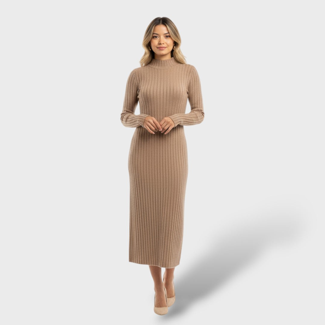 Lita | Vestido de Lana Merino Cuello Alto Mujer