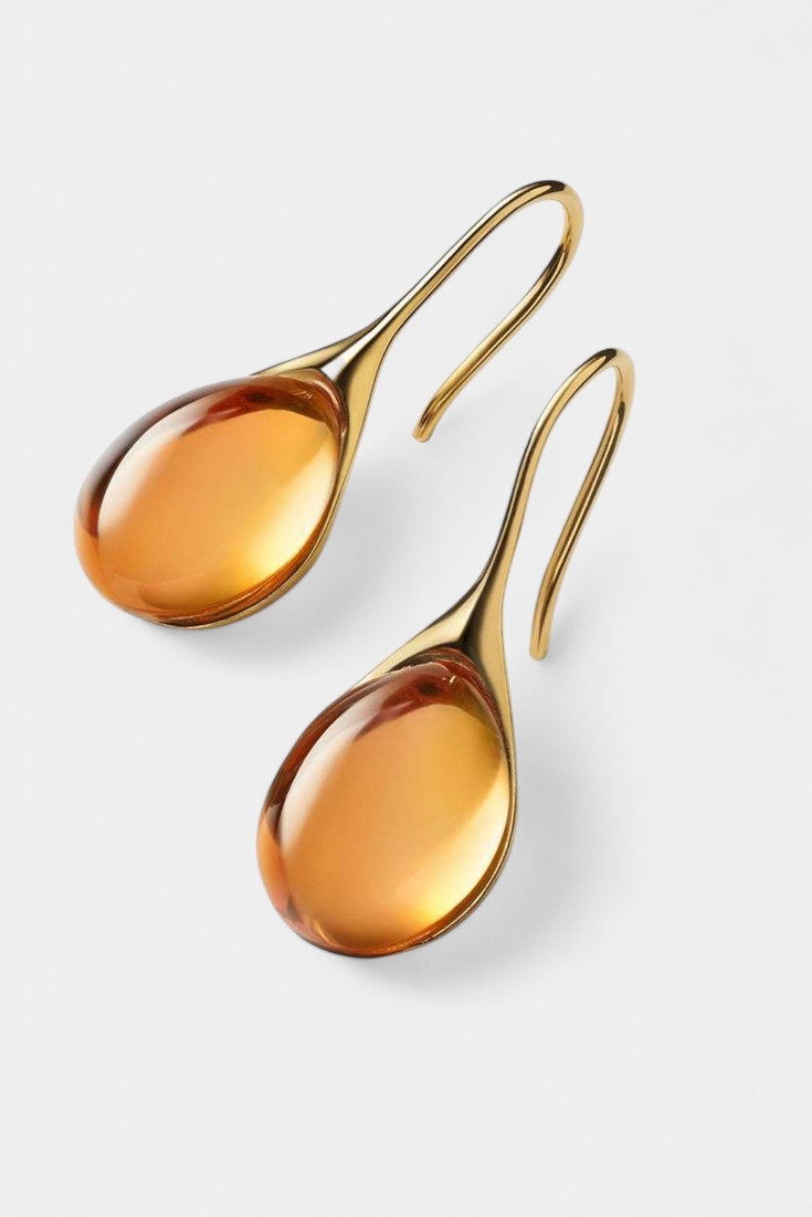 Pendientes de Cristal en Forma de Gota | Oro y Plata