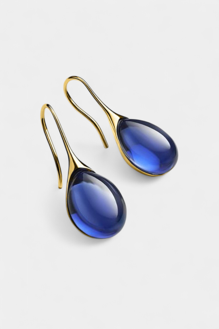 Pendientes de Cristal en Forma de Gota | Oro y Plata