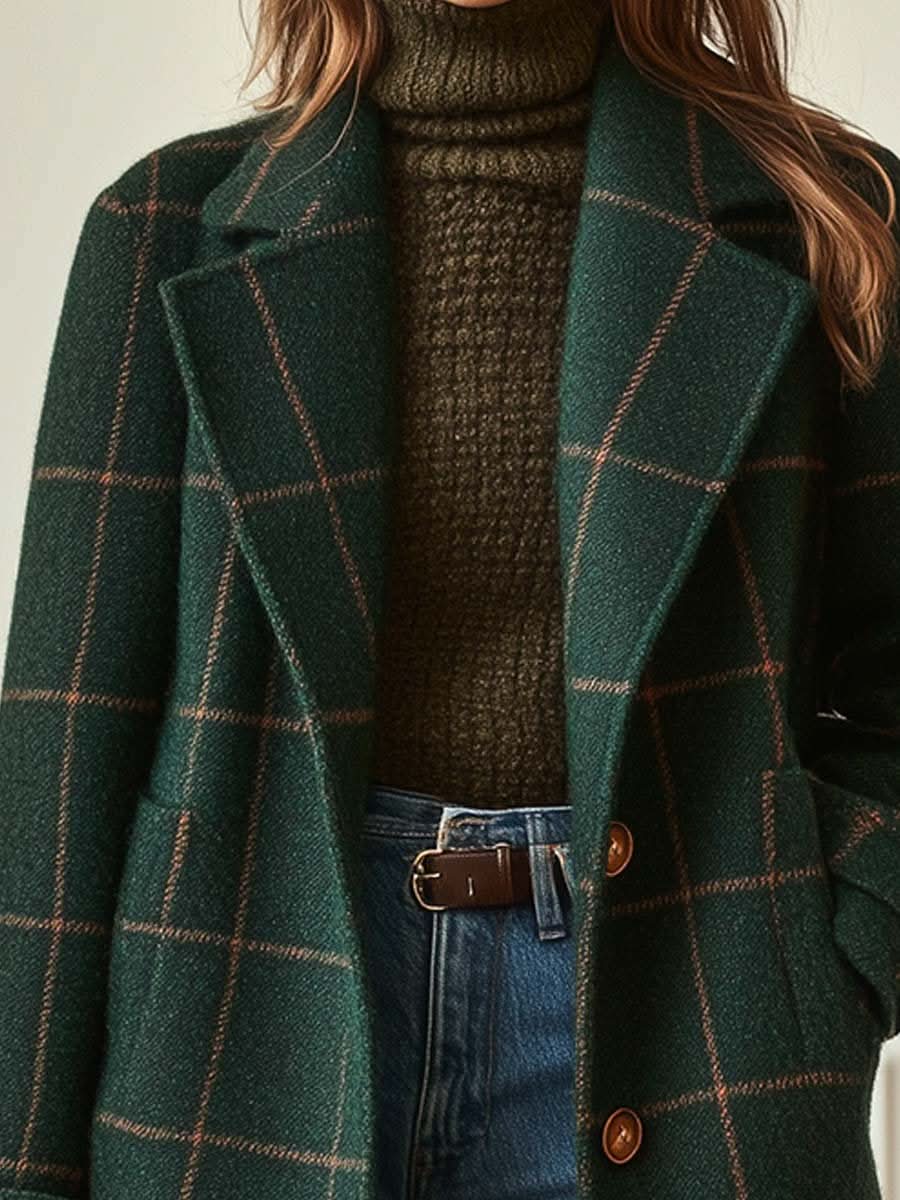 Coral™ | Abrigo de cuadros clásico y elegante