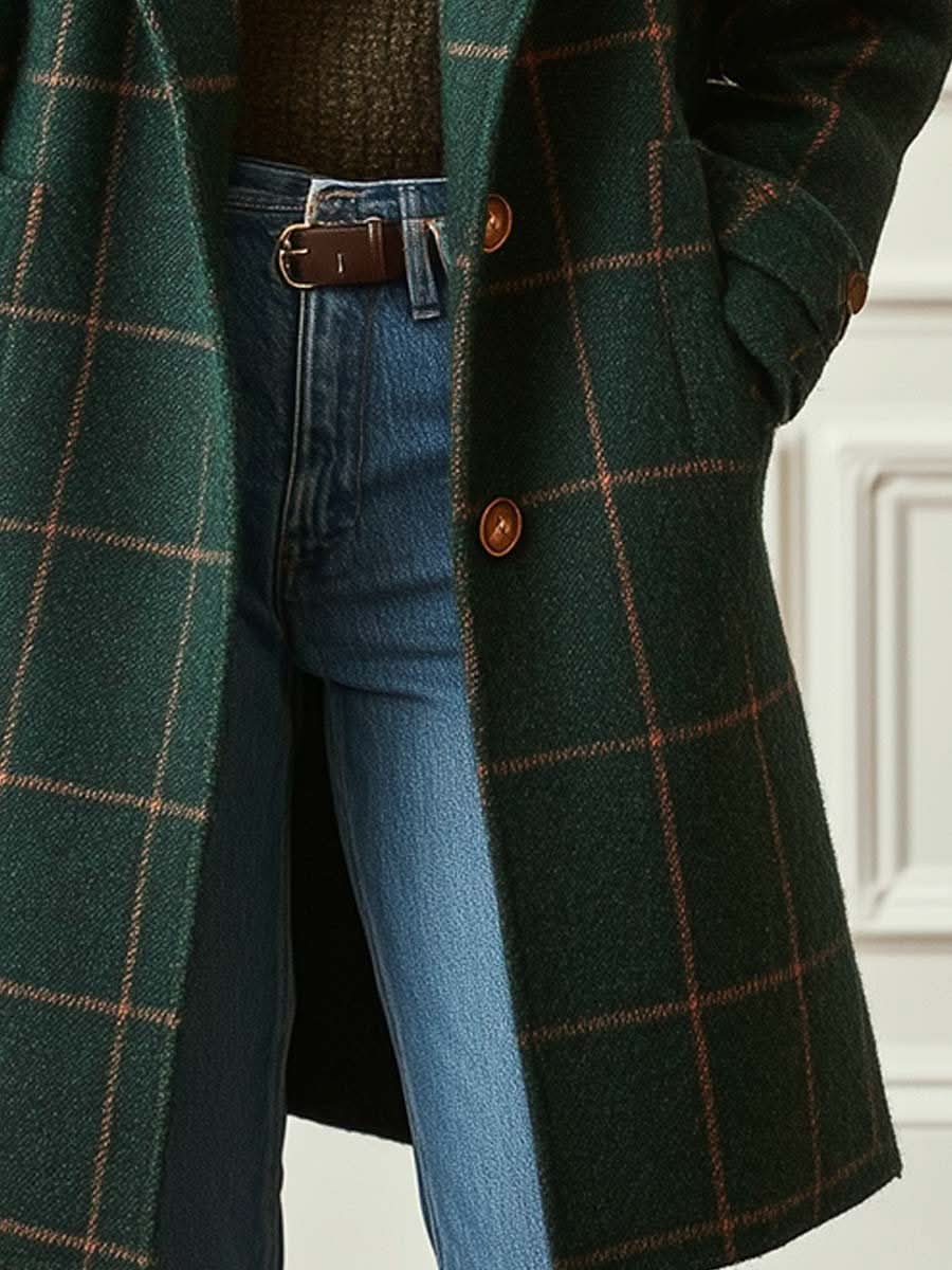 Coral™ | Abrigo de cuadros clásico y elegante