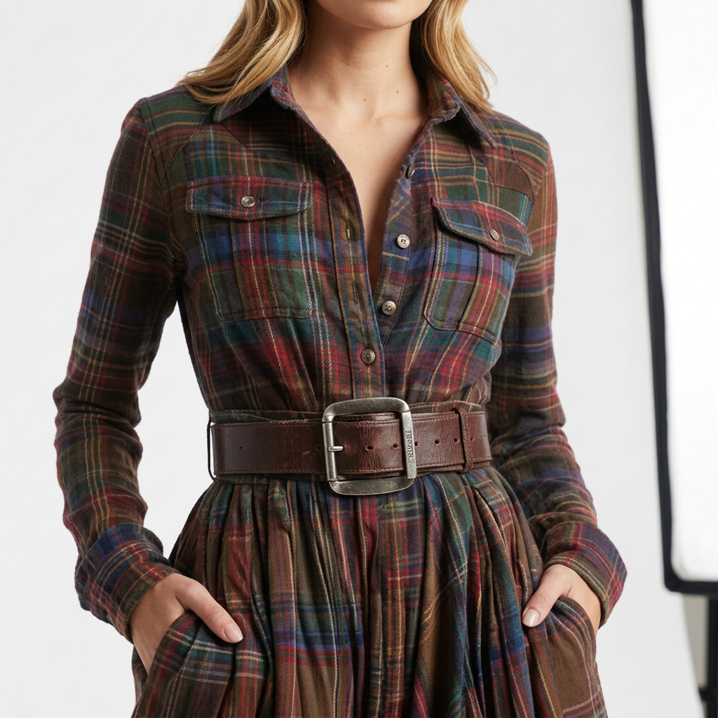 Carla | Vestido Camisero Cuadros Mujer Otoño