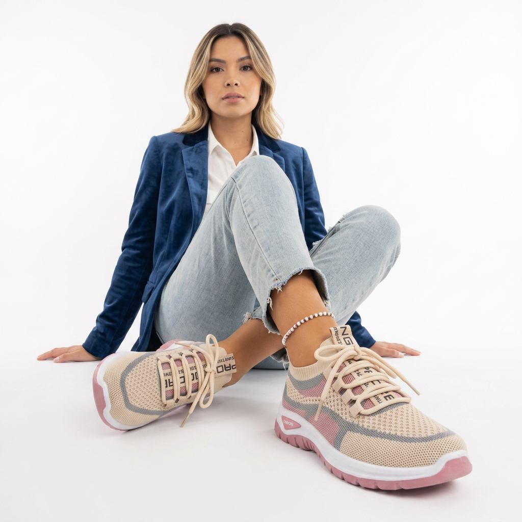 Salma | Zapatillas Ortopédicas Knit Multicolor Suela Chunky