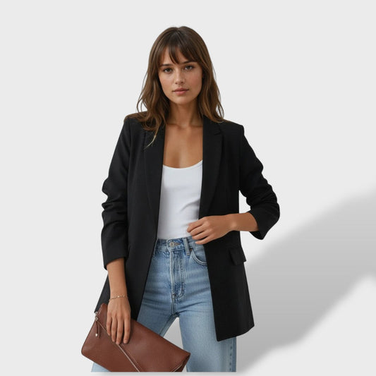 Sofía | Blazer elegante de mujer con abertura frontal y cuello de solapa.